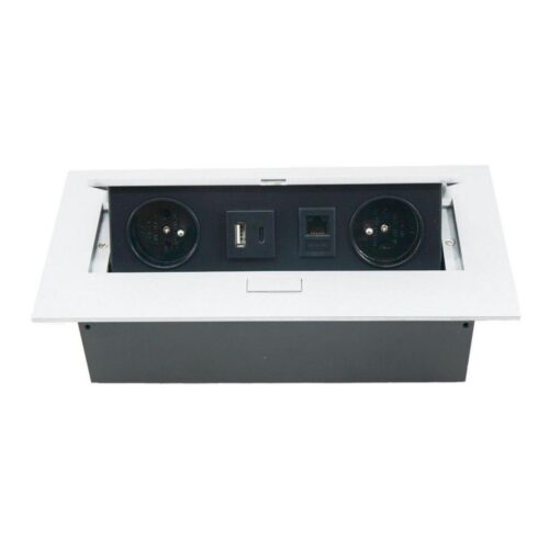Dönthető aljzatsín 2x 230V + USB