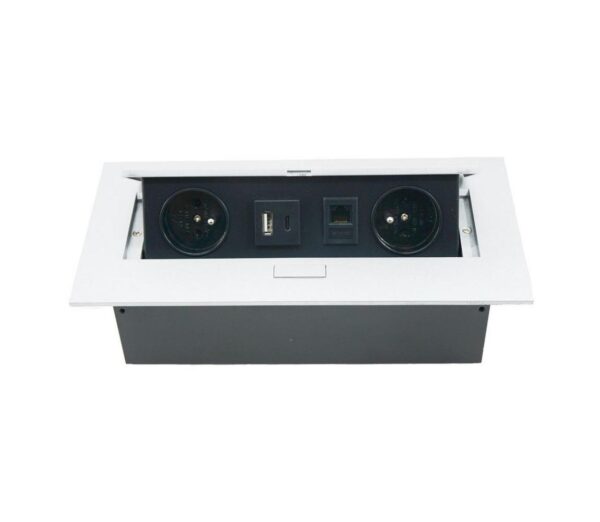 Dönthető aljzatsín 2x 230V + USB