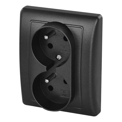 Dupla otthoni aljzat 250V/16A antracit