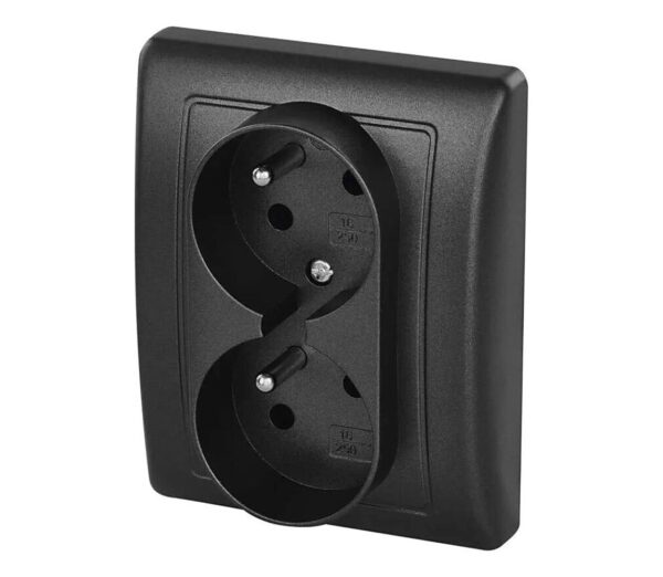 Dupla otthoni aljzat 250V/16A antracit