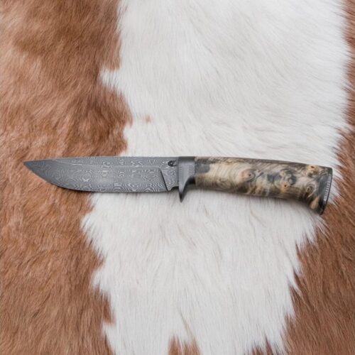Jiří Čurda Exkluzív damaszkuszi kés 13 cm gesztenyefa