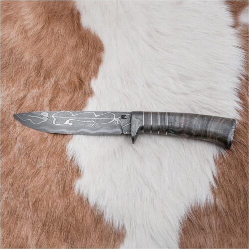 Jiří Čurda Exkluzív damaszkuszi kés 14 cm kőris