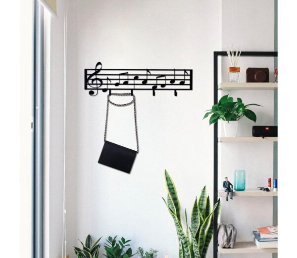 Fali akasztó 60x19 cm jegyzetek fém