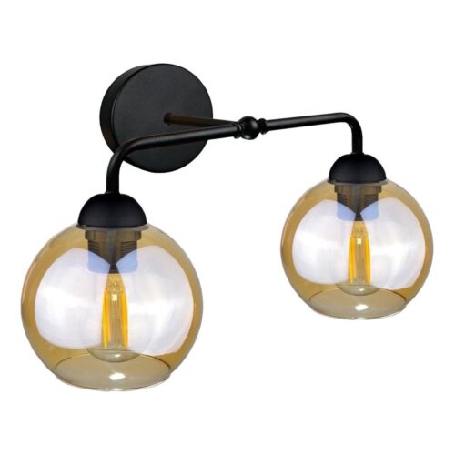 Keter Lighting Fali lámpa MELLE BLACK 2xE27/60W/230V