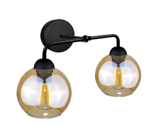 Keter Lighting Fali lámpa MELLE BLACK 2xE27/60W/230V