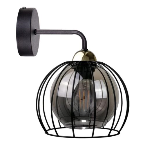 Keter Lighting Fali lámpa SOLO BLACK 1xE27/60W/230V fekete/arany