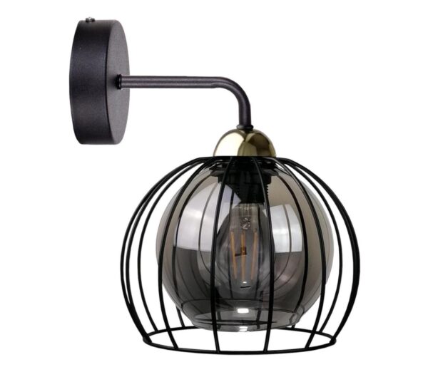 Keter Lighting Fali lámpa SOLO BLACK 1xE27/60W/230V fekete/arany