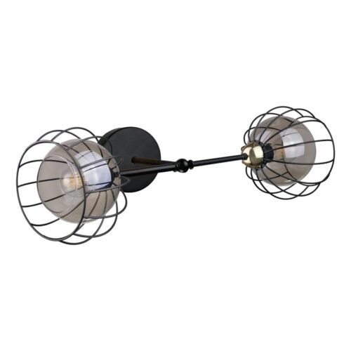 Keter Lighting Fali lámpa SOLO BLACK 2xE27/60W/230V fekete/arany