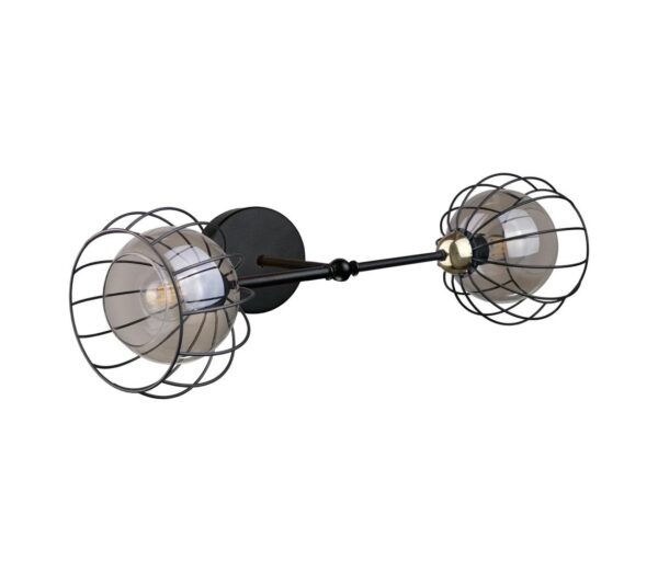 Keter Lighting Fali lámpa SOLO BLACK 2xE27/60W/230V fekete/arany