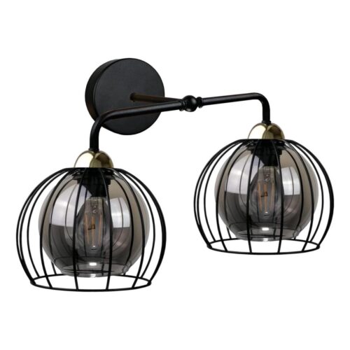 Keter Lighting Fali lámpa SOLO BLACK 2xE27/60W/230V fekete/arany