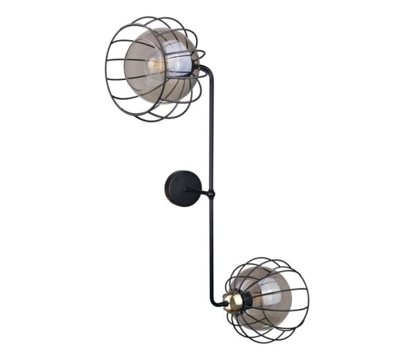 Keter Lighting Fali lámpa SOLO BLACK 2xE27/60W/230V fekete/arany