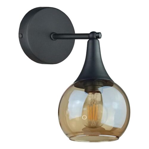 Keter Lighting Fali lámpa STAR 1xE27/60W/230V fekete/füstös bézs