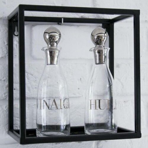 HowHomely Fali polc 20x20 cm fekete