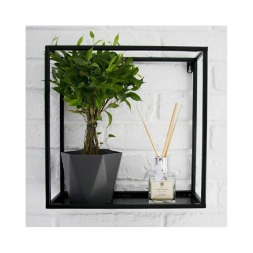 HowHomely Fali polc 35x35 cm fekete
