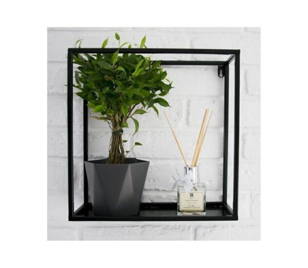HowHomely Fali polc 35x35 cm fekete