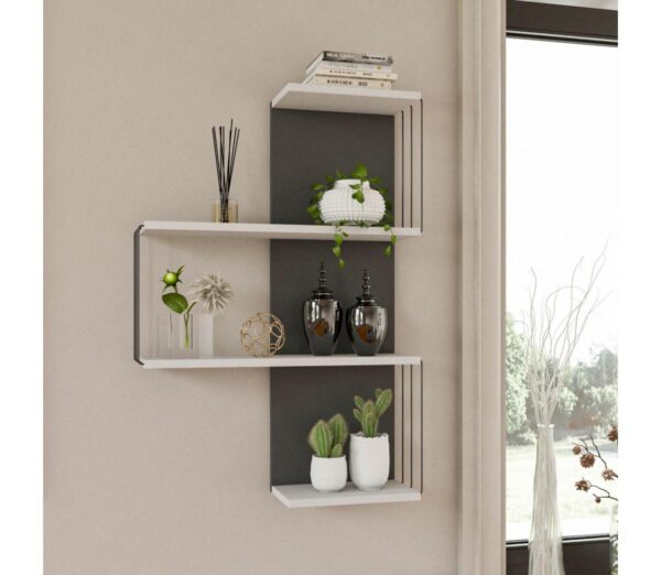 Fali polc CAMBEL 96x64 cm fehér/antracit
