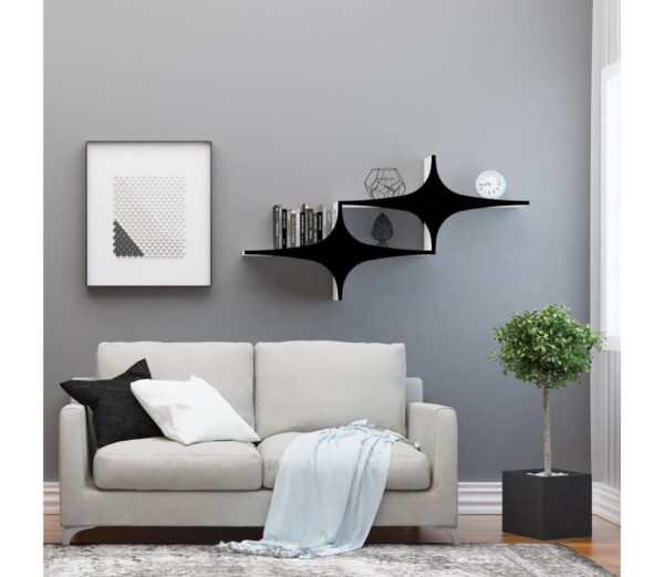 Fali polc SUSEN 69x135 cm fehér/fekete
