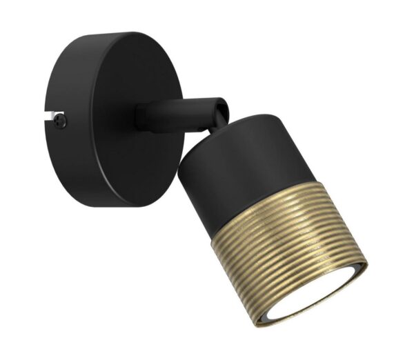 Fali spotlámpa MIZU 1xGU10/8W/230V fekete/sárgaréz