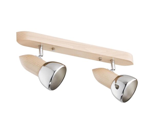 Fali spotlámpa SPARK 2xE27/15W/230V bükkfa
