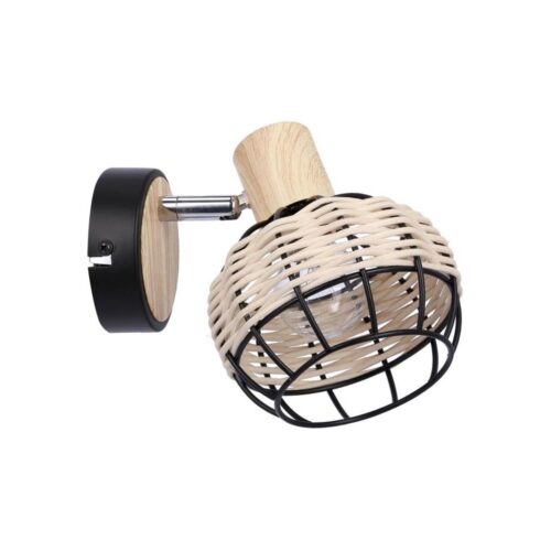 Fali spotlámpa TAJGA 1xE14/40W/230V rattan/fekete