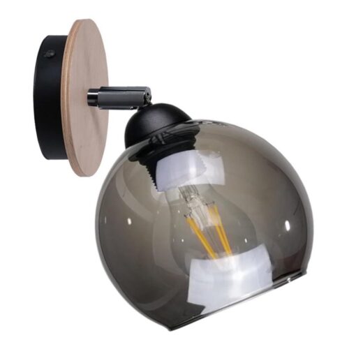 Keter Lighting Fali spotlámpa UNO WOOD 1xE27/60W/230V fekete/barna