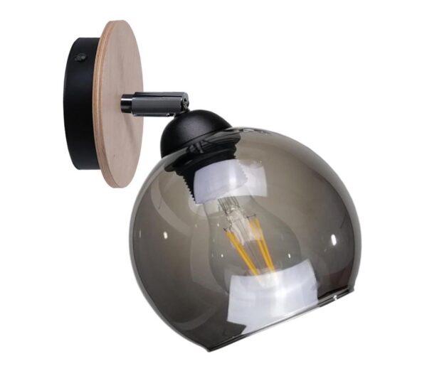 Keter Lighting Fali spotlámpa UNO WOOD 1xE27/60W/230V fekete/barna