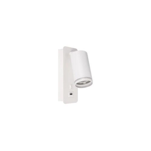 Fali spotlámpa USB töltővel 1xGU10/35W/230V fehér
