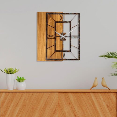 Falióra 49x58 cm 1xAA fa/fém