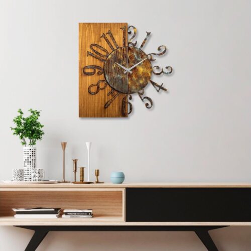 Falióra 58x58 cm 1xAA fa/fém