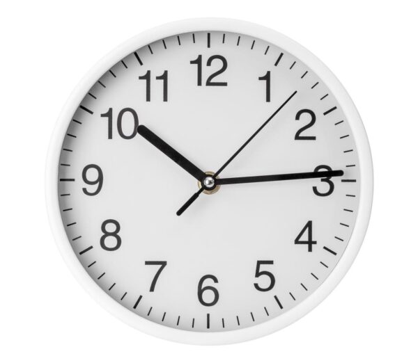 Falióra átm. 20 cm 1xAA fehér/fekete