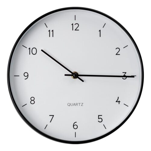 Falióra átm. 25 cm 1xAA fekete/fehér