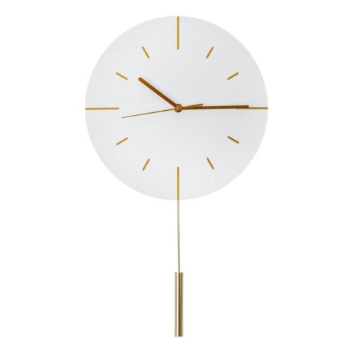 Falióra ingával átm. 30 cm 1xAA fehér/arany