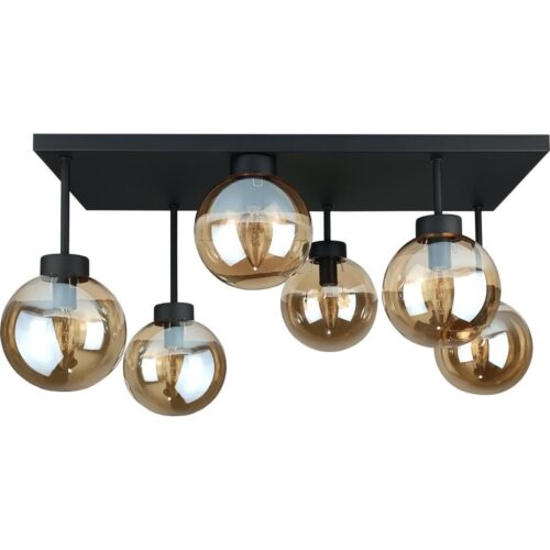 Keter Lighting Felületre szerelhető csillár  DEA 6xE14/60W/230V fekete/füstös bézs