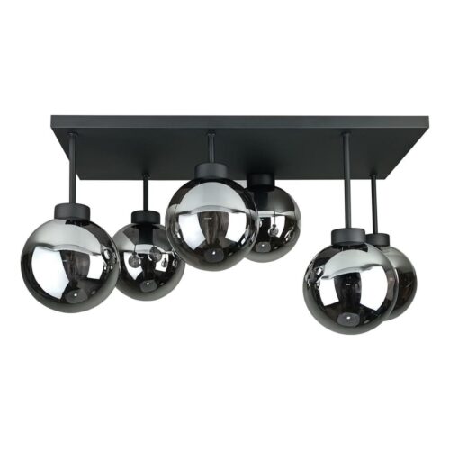 Keter Lighting Felületre szerelhető csillár  DEA 6xE14/60W/230V fekete/füstös fekete