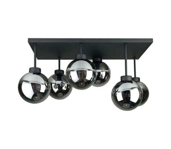 Keter Lighting Felületre szerelhető csillár  DEA 6xE14/60W/230V fekete/füstös fekete