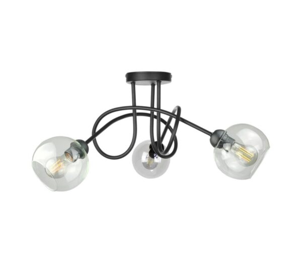 Keter Lighting Felületre szerelhető csillár  EVIE 3xE27/60W/230V fekete/átlátszó
