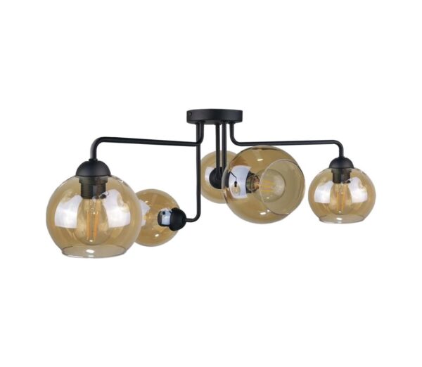 Keter Lighting Felületre szerelhető csillár MONDE BLACK 5xE27/60W/230V