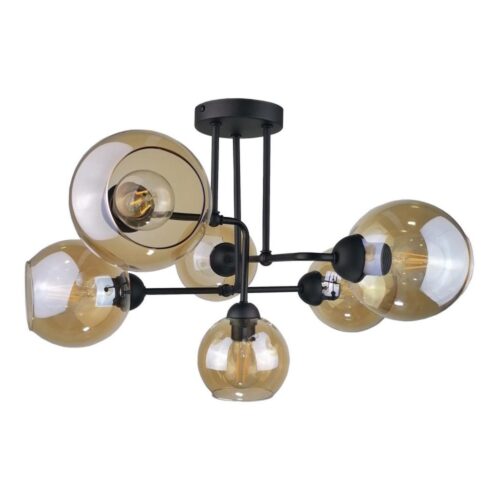 Keter Lighting Felületre szerelhető csillár MONDE BLACK 6xE27/60W/230V