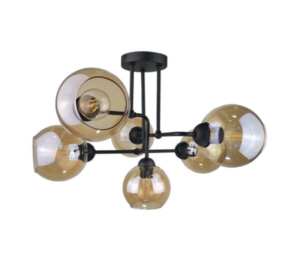 Keter Lighting Felületre szerelhető csillár MONDE BLACK 6xE27/60W/230V