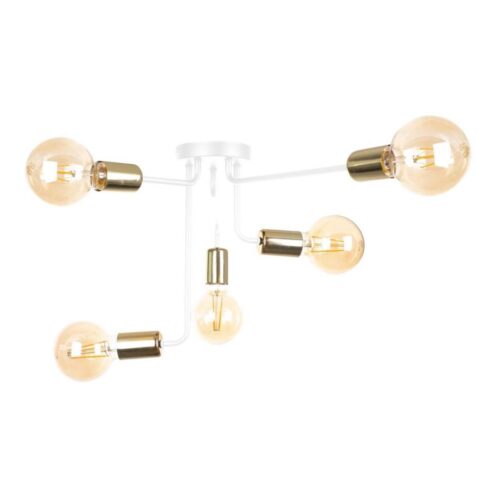 Keter Lighting Felületre szerelhető csillár NIXO 5xE27/60W/230V fehér/arany