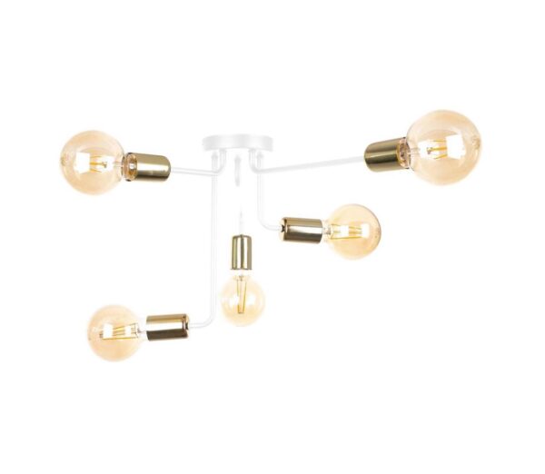 Keter Lighting Felületre szerelhető csillár NIXO 5xE27/60W/230V fehér/arany