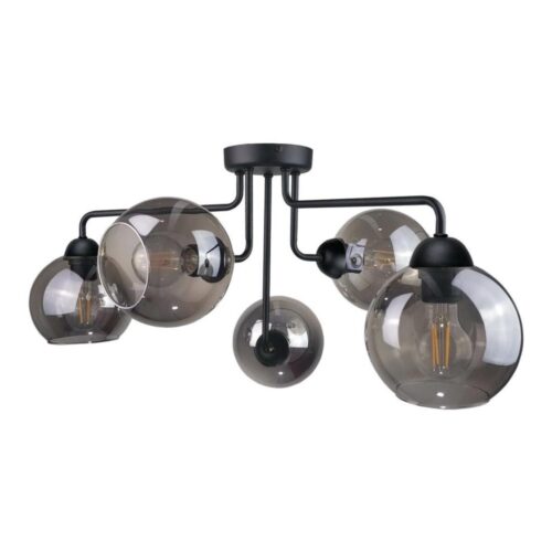 Keter Lighting Felületre szerelhető csillár OSMO 5xE27/60W/230V fekete