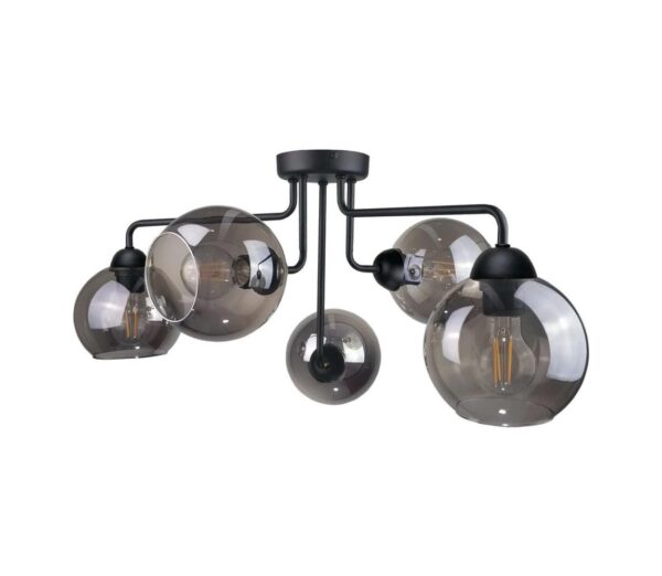 Keter Lighting Felületre szerelhető csillár OSMO 5xE27/60W/230V fekete