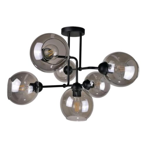 Keter Lighting Felületre szerelhető csillár OSMO 6xE27/60W/230V fekete