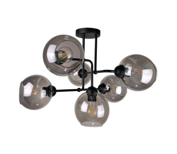 Keter Lighting Felületre szerelhető csillár OSMO 6xE27/60W/230V fekete