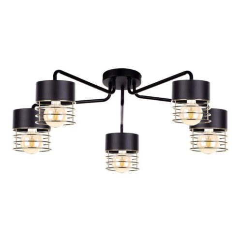 Keter Lighting Felületre szerelhető csillár ROY 5xE27/60W/230V fekete