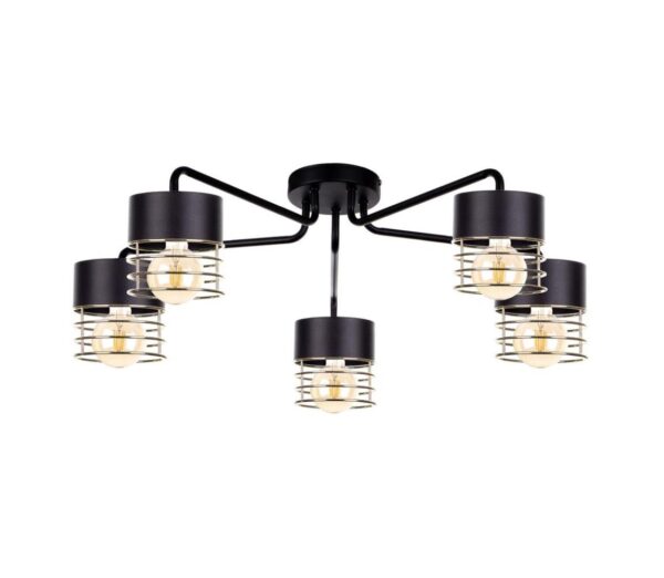 Keter Lighting Felületre szerelhető csillár ROY 5xE27/60W/230V fekete
