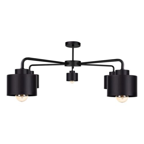 Keter Lighting Felületre szerelhető csillár SIMPLY BLACK 5xE27/60W/230V