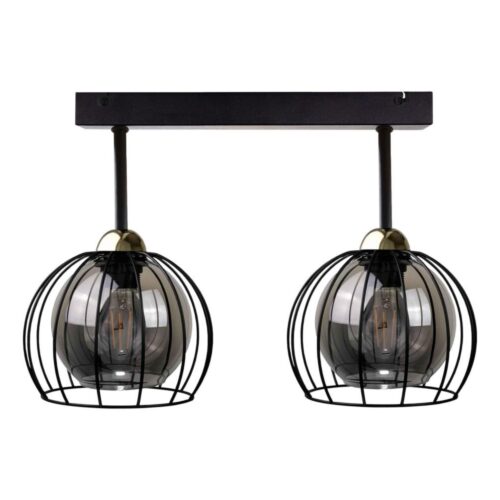 Keter Lighting Felületre szerelhető csillár SOLO BLACK 2xE27/60W/230V fekete/arany
