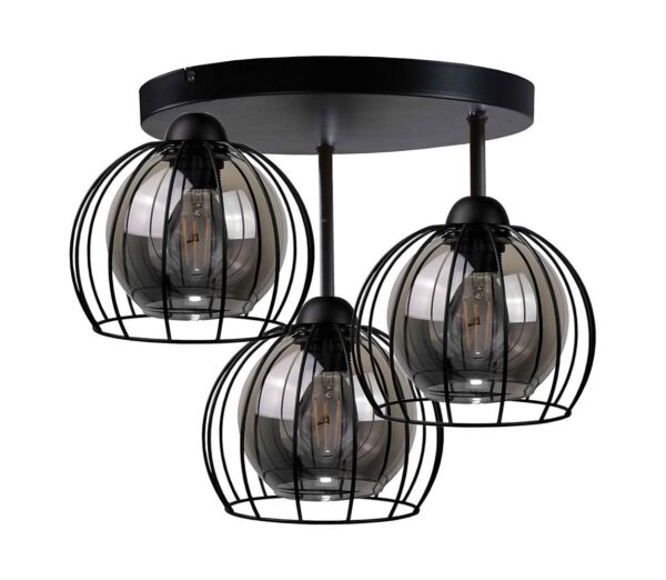 Keter Lighting Felületre szerelhető csillár  SOLO BLACK 3xE27/60W/230V átm. 30 cm